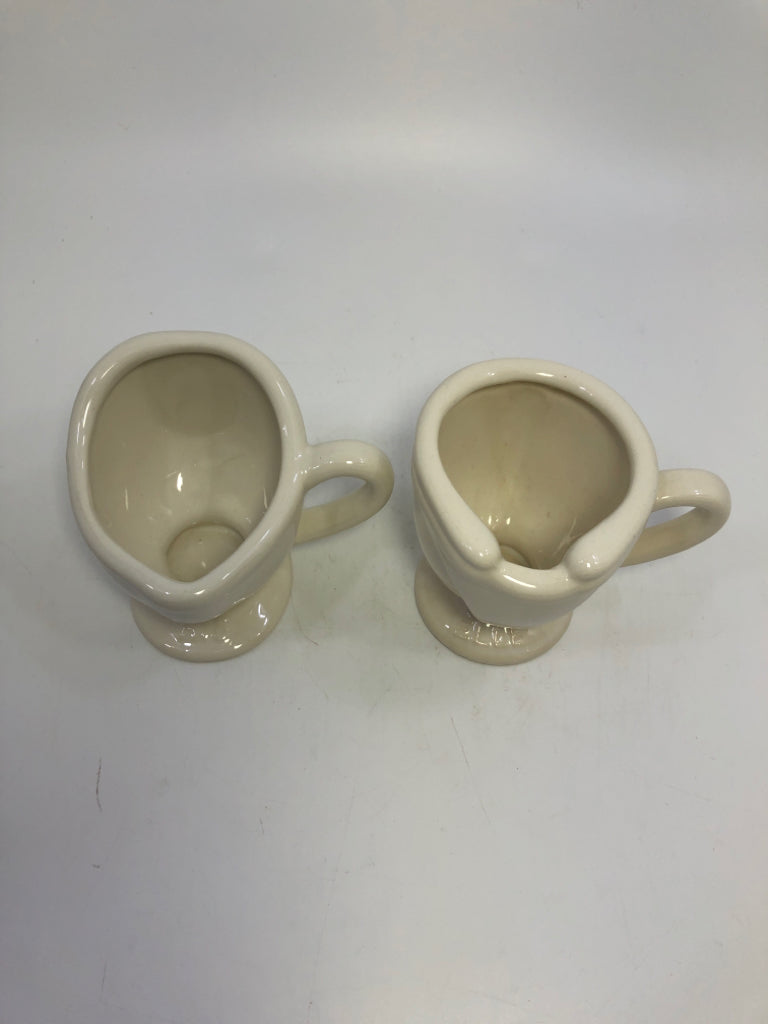 2 VTG HIS AND ELLE NOVELTY TOILET MUGS.