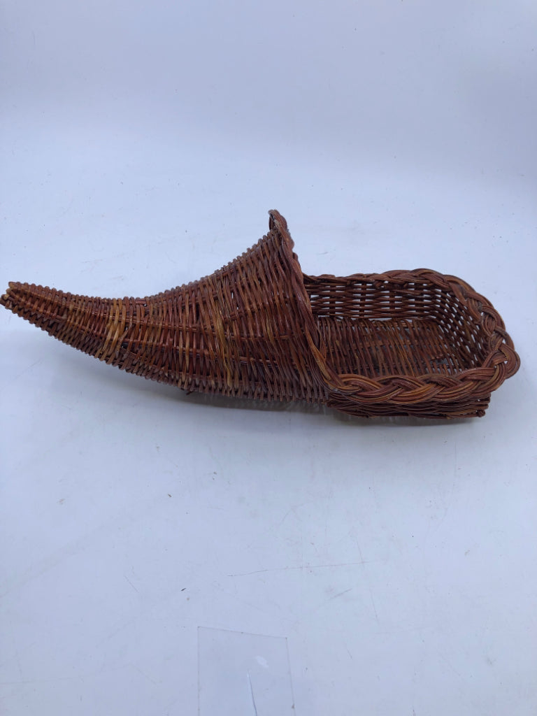 CORNUCOPIA SHAPED BASKET.