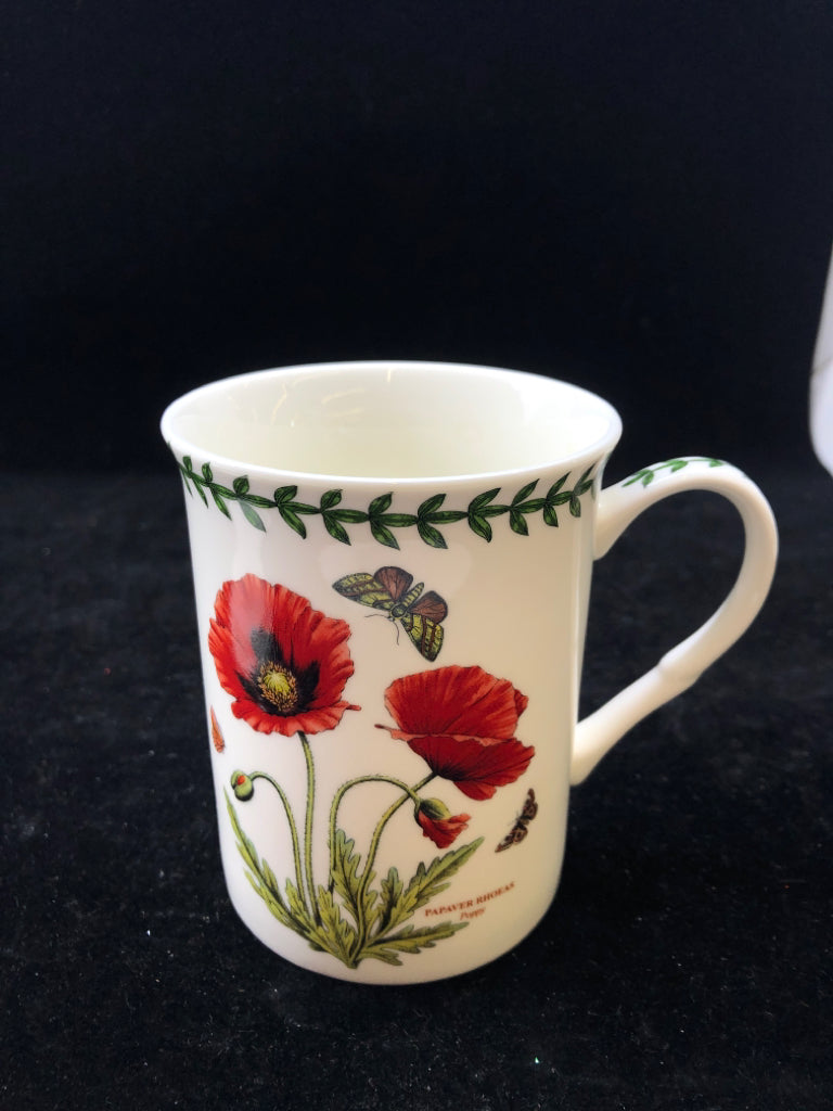 RED POPPY MUG W LID- PORTMEIRION.