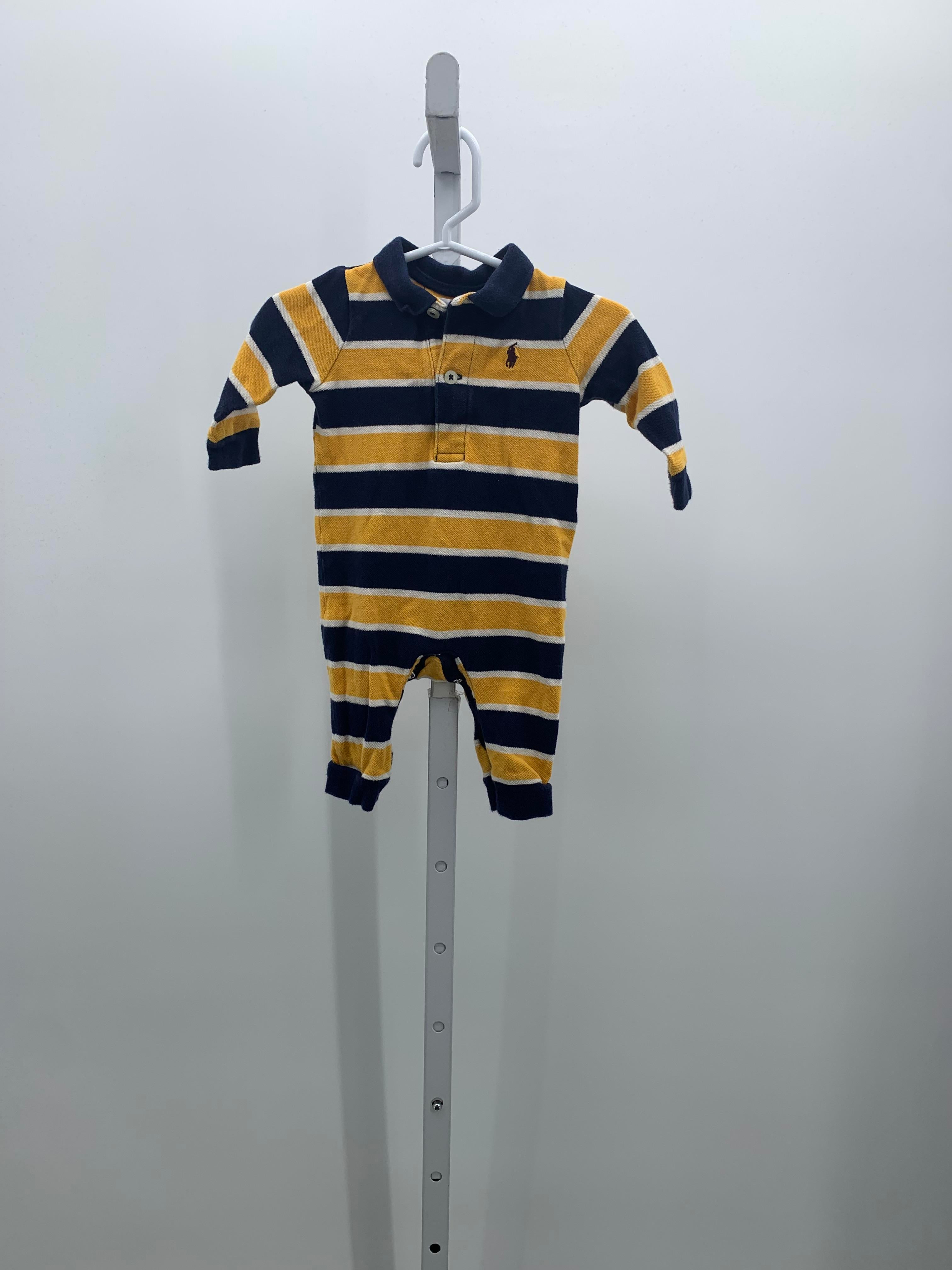 NAVY/ YELLOW STRIPE ROMPER