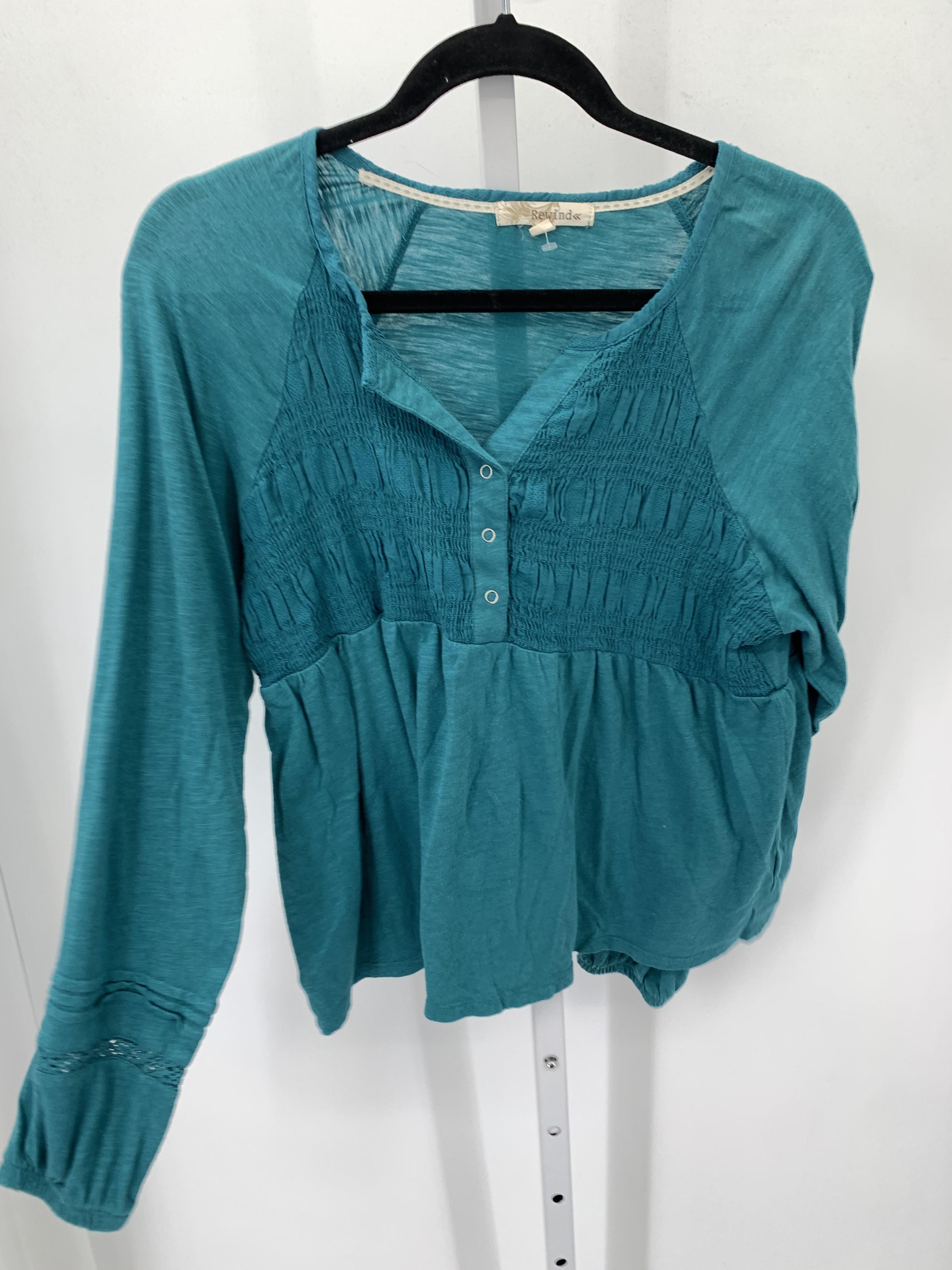 Rewind Size Large Juniors Long Sleeve Shirt
