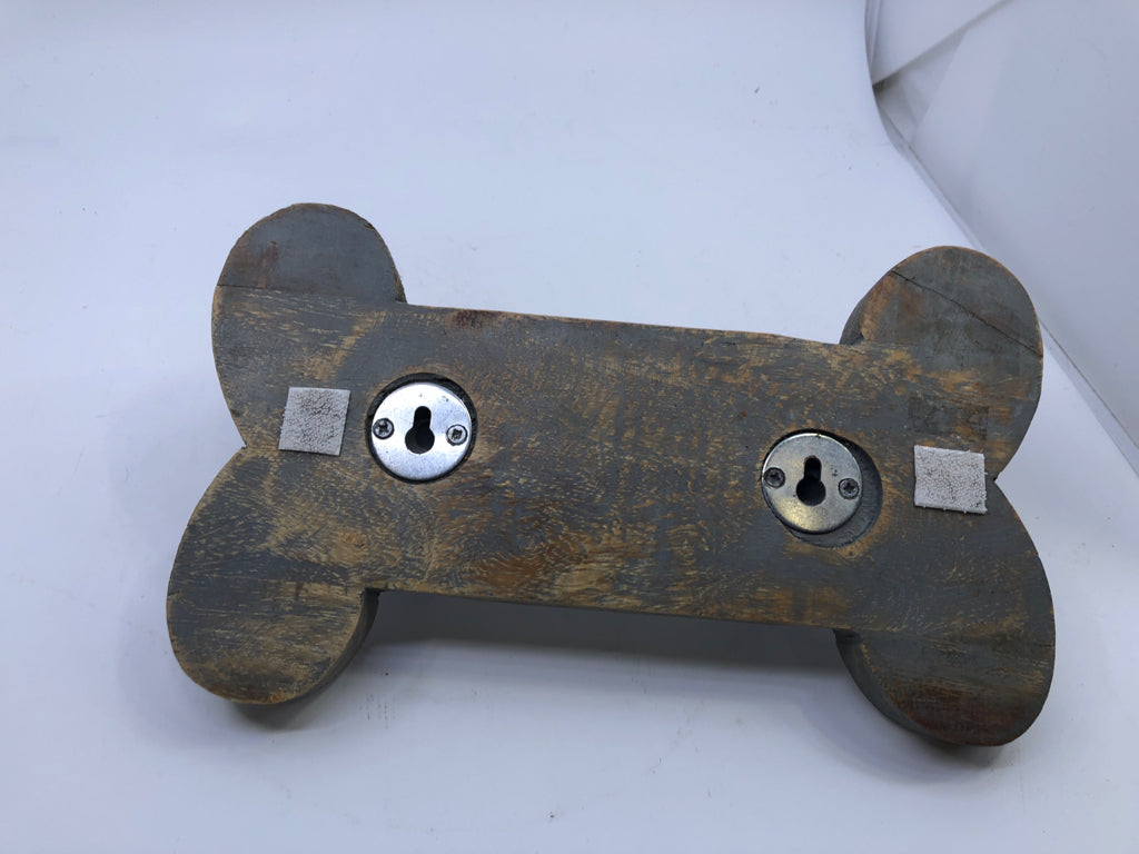 WOOD DOG BONE WALL HOOK.