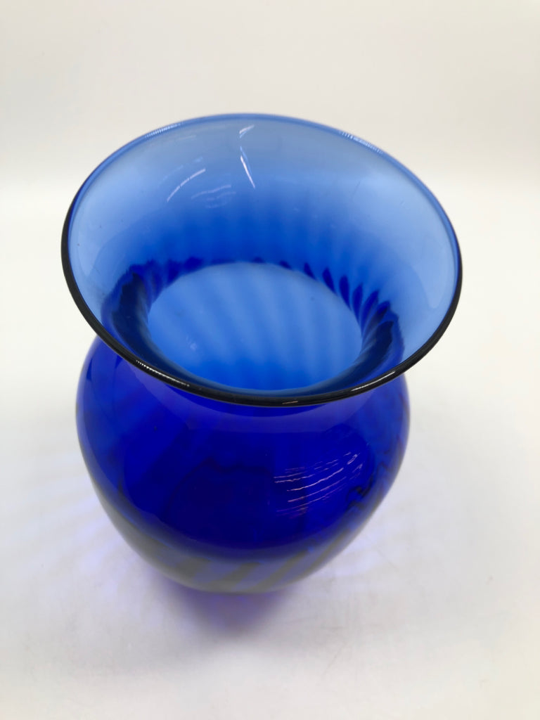 BLUE GLASS VASE.