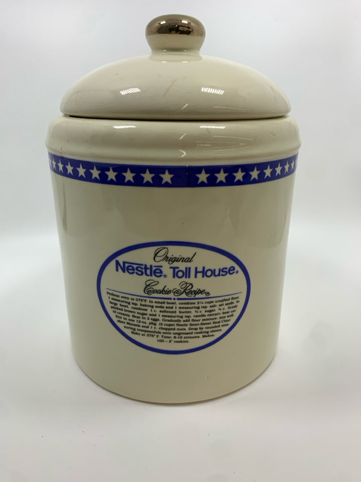 WHITE TOLL HOUSE COOKIE JAR.