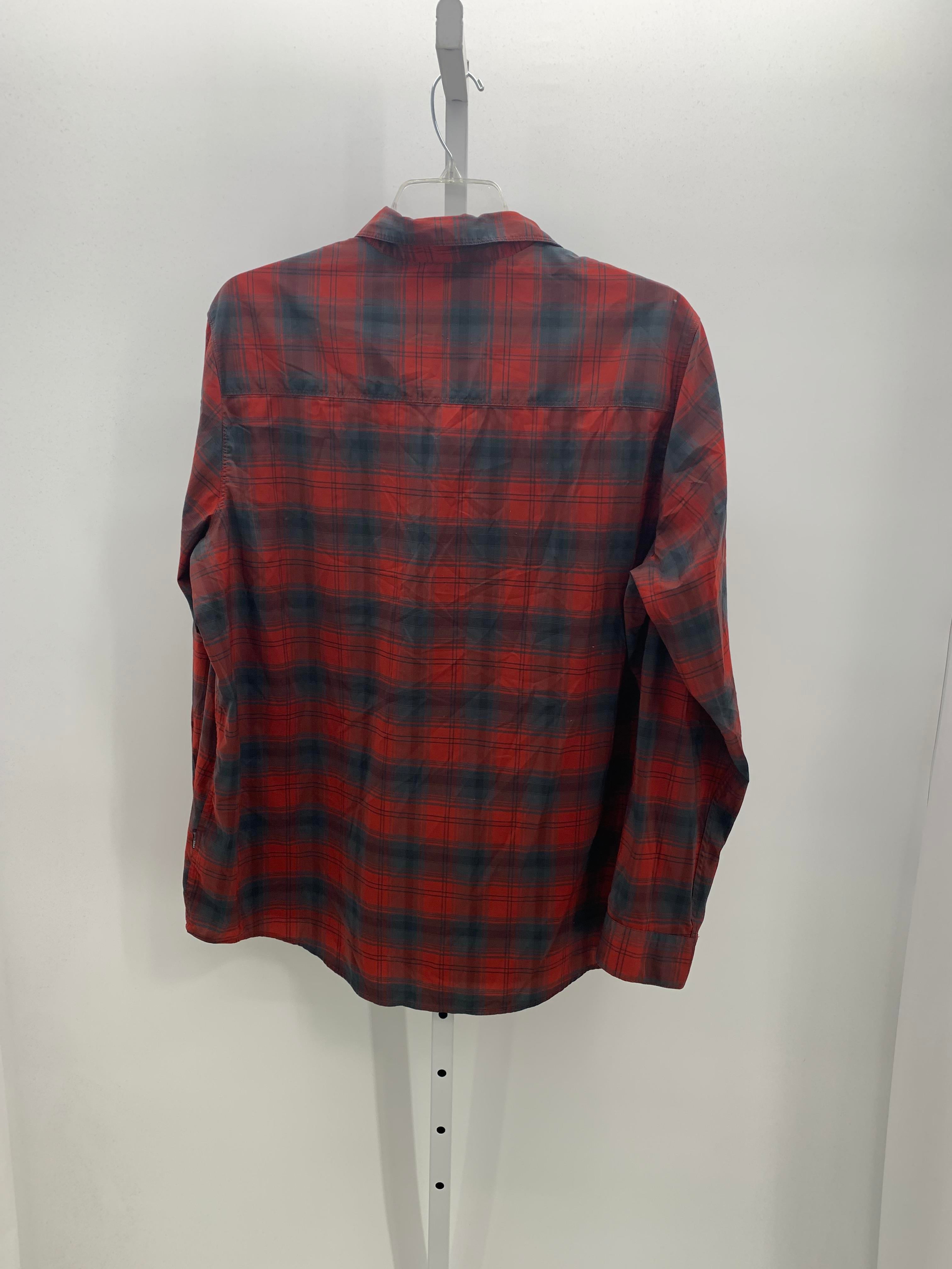 RED/ GREY PLAID BUTTON DOWN