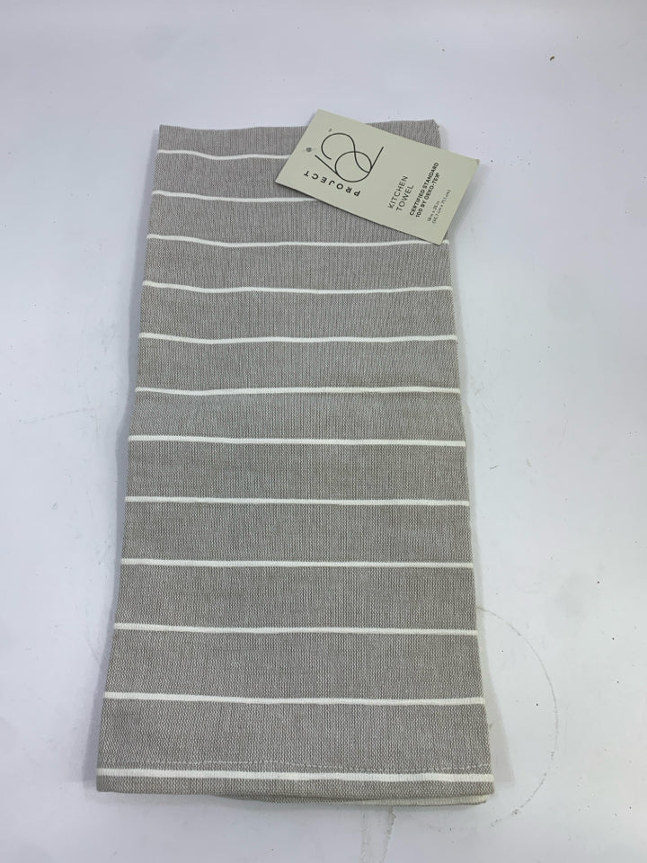 GREY WHITE STRIPE KITCHEN TOWEL.
