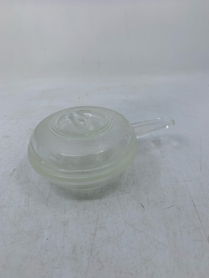 MINI CLEAR GLASS BAKING PAN W/ LID.