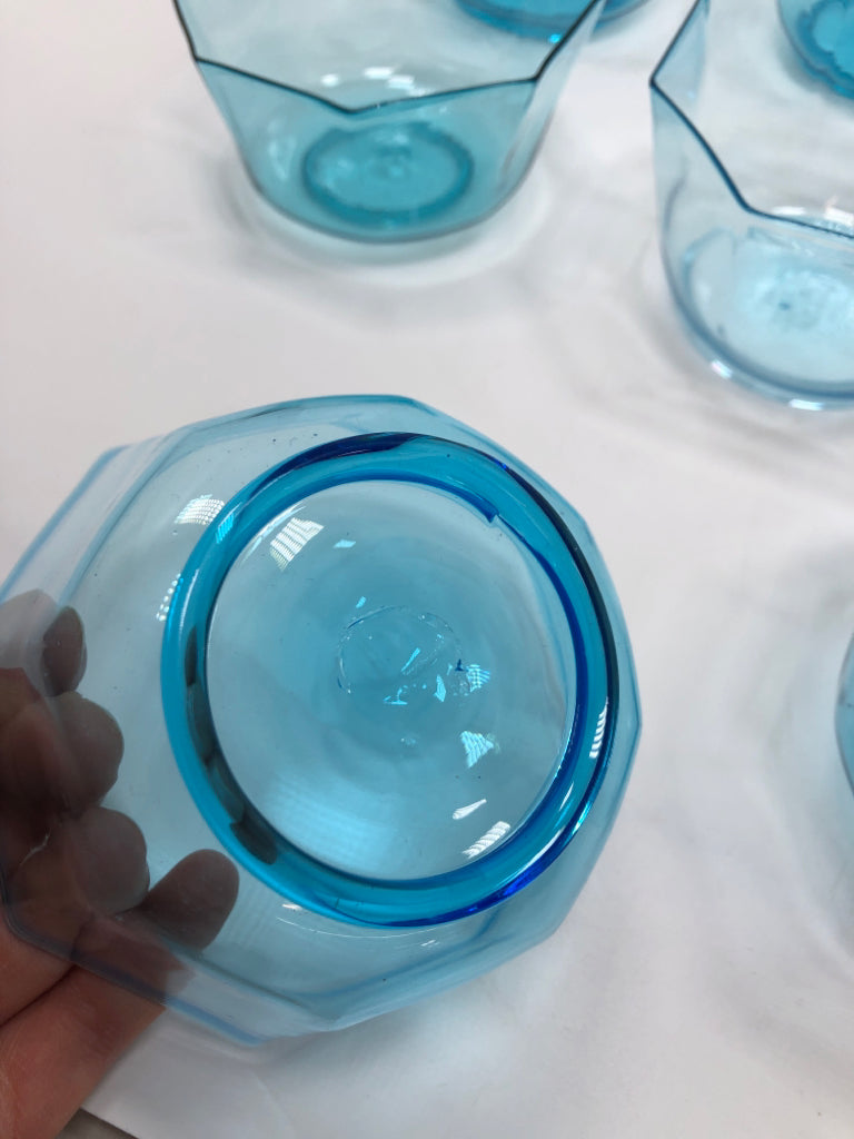 8PC BLUE OCTAGON BOWLS.