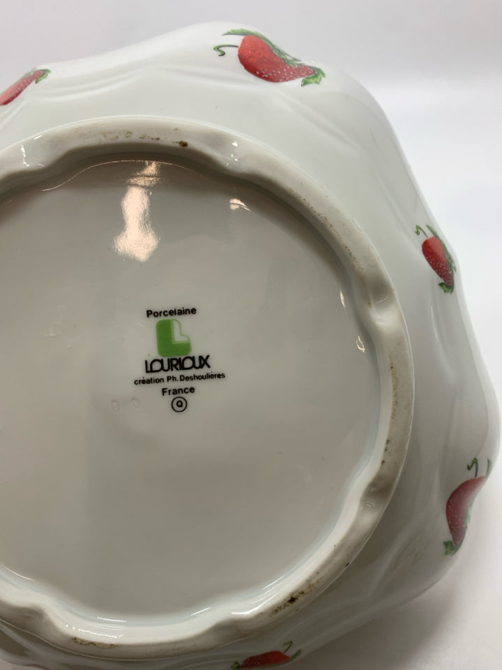 SQUARE STRAWBERRIES PORCELAIN BOWL LOURIQUX.