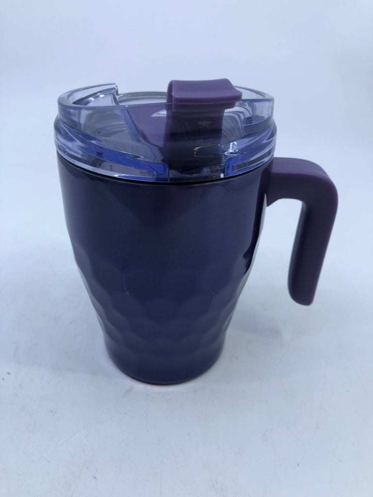 DARK PURPLE TRAVEL MUG W/ HANDLE PRIMULA.