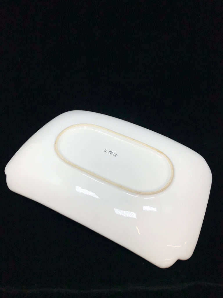 WHITE PORTUGAL PLATTER W/CURVED CORNERS.