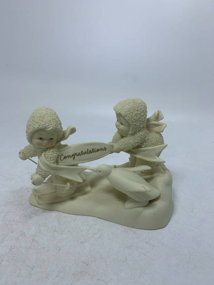 2 SNOWBABIES SKIING CONGRATULATIONS SNOWBABIES.