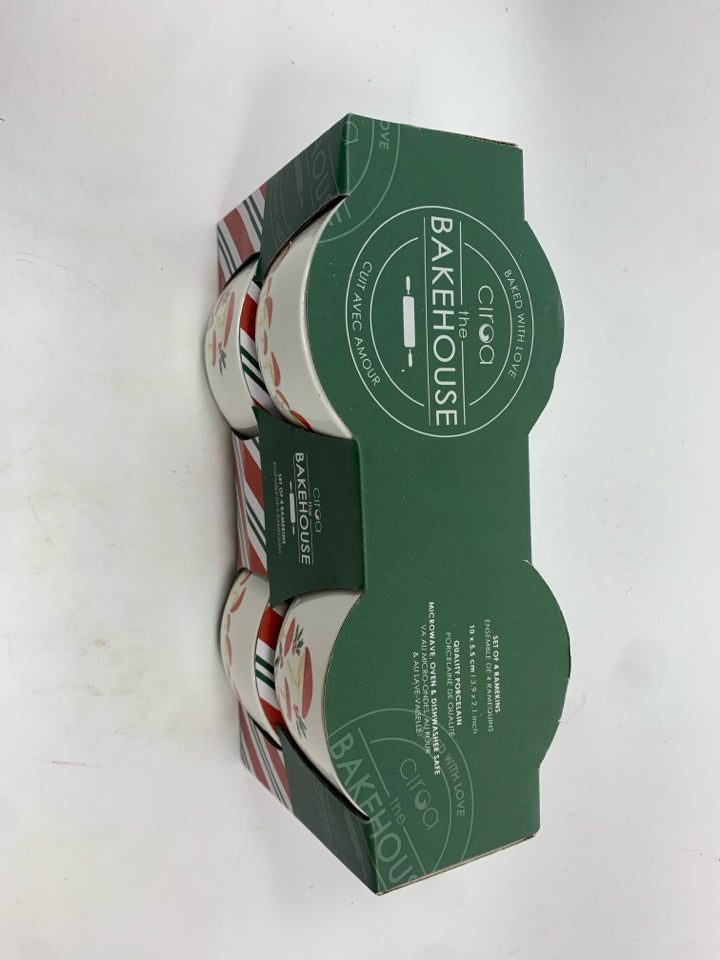 4 HOLIDAY MUSHROOMS RAMEKIN BOWLS- NEW