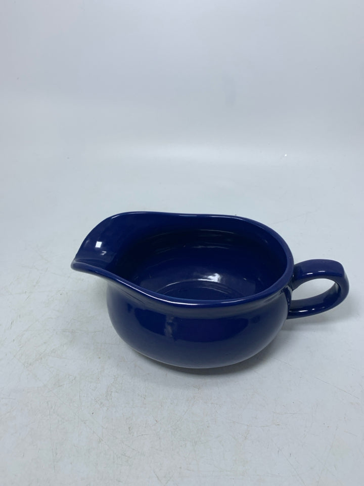 ELECTRIC BLUE CERAMIC GRAVY BOAT.