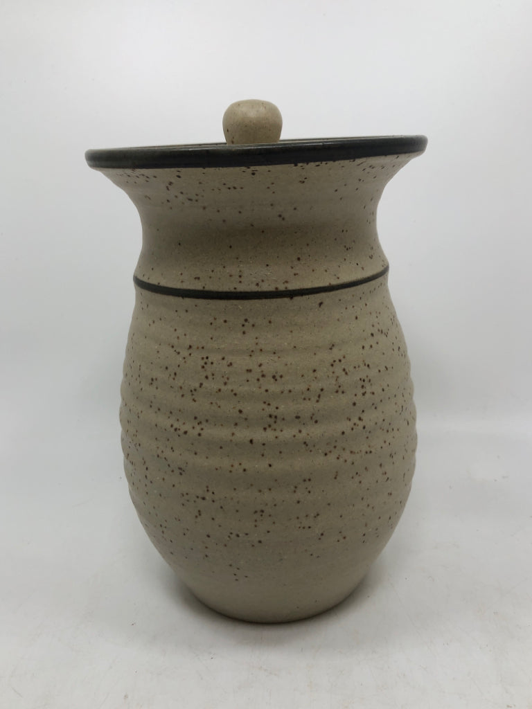 WILD RICE POTTERY CANISTER.