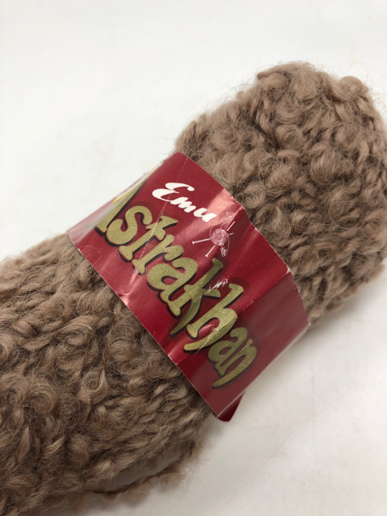 BROWN EMU ASTRAKHAN YARN.