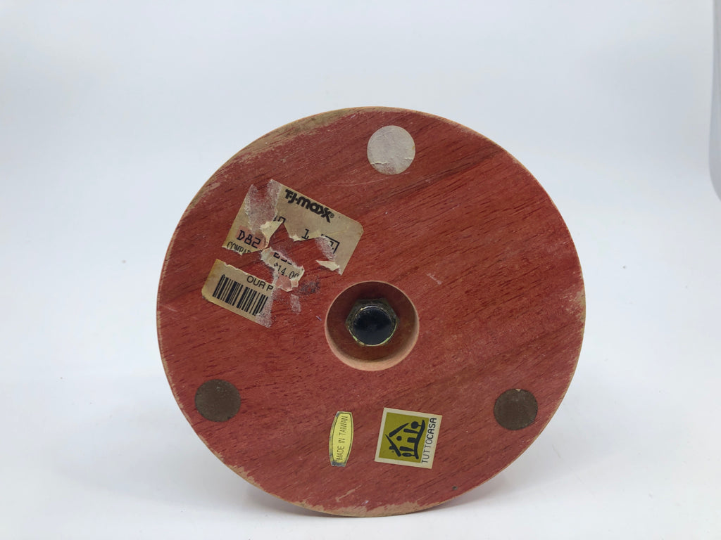 METAL WOOD SPINNING NAPKIN HOLDER.