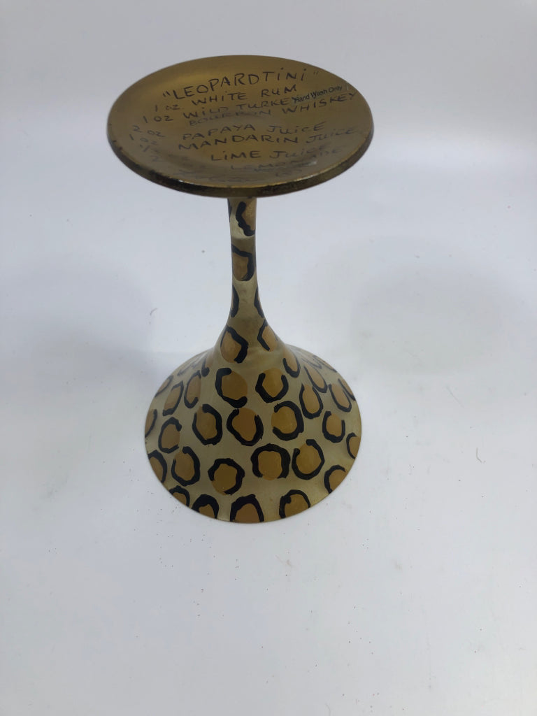 LEOPARD PRINT "LEOPARDTINI" MARTINI GLASS.