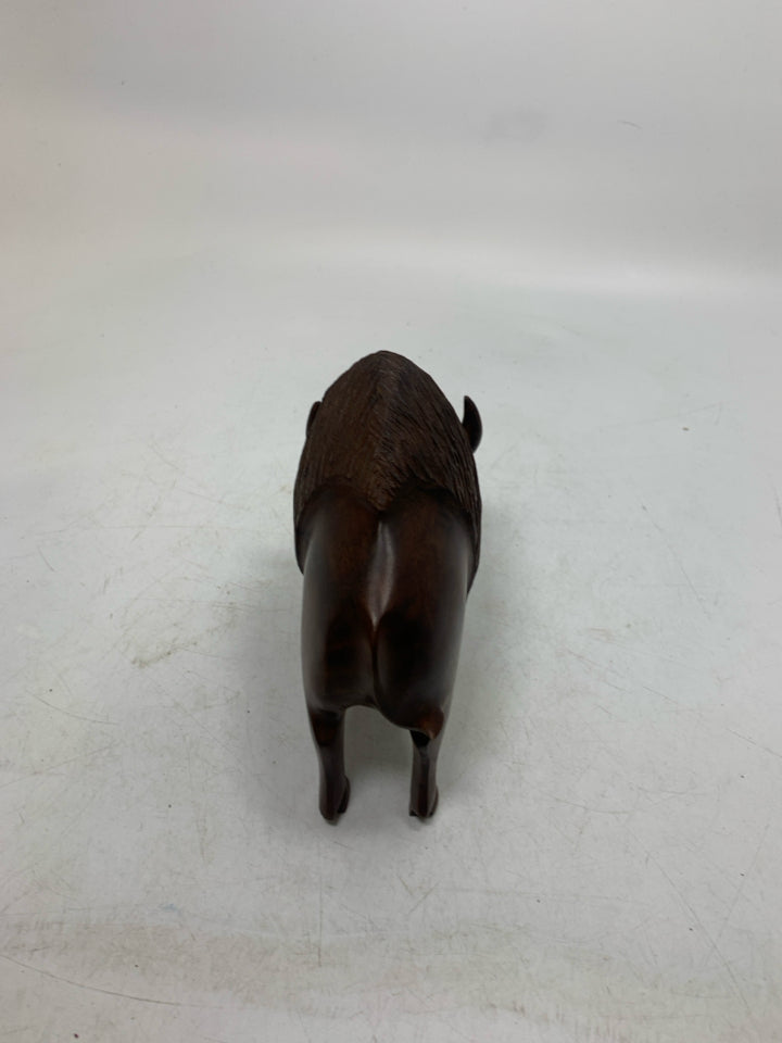 WOOD CARVED BISON.