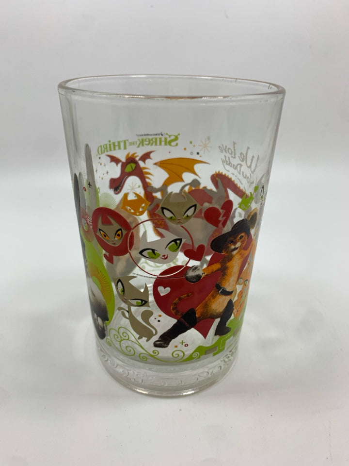 PUSS IN BOOTS SHREK THE THIRD GLASS-DISNEY.