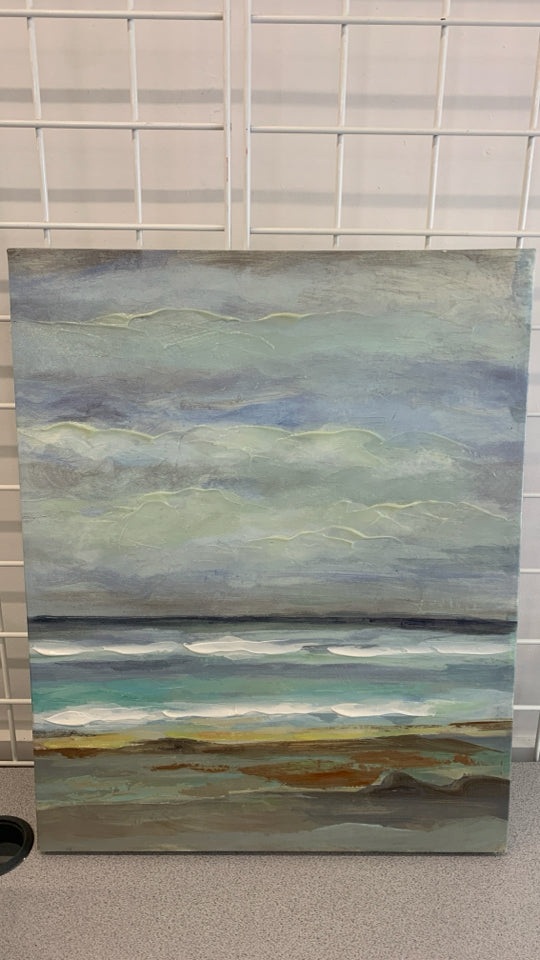 TEXTURED OCEAN SHORE CANVAS.