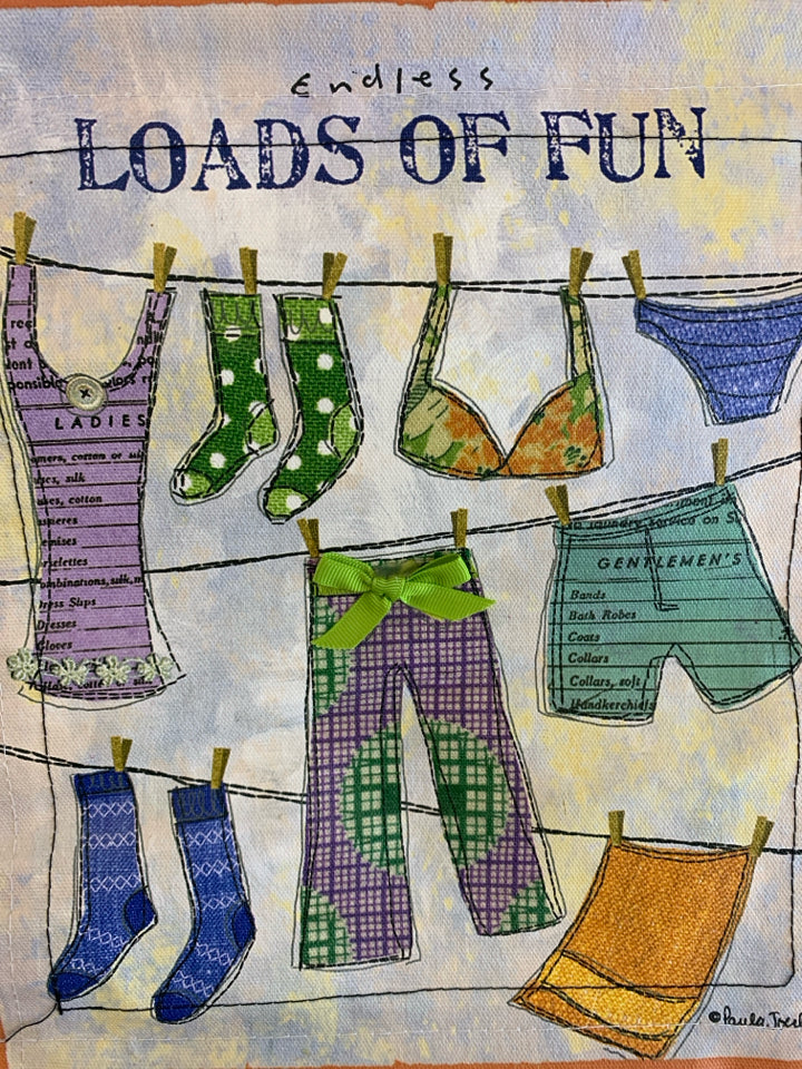 LOADS OF FUN LAUNDRY SIGN WALL HANGING.