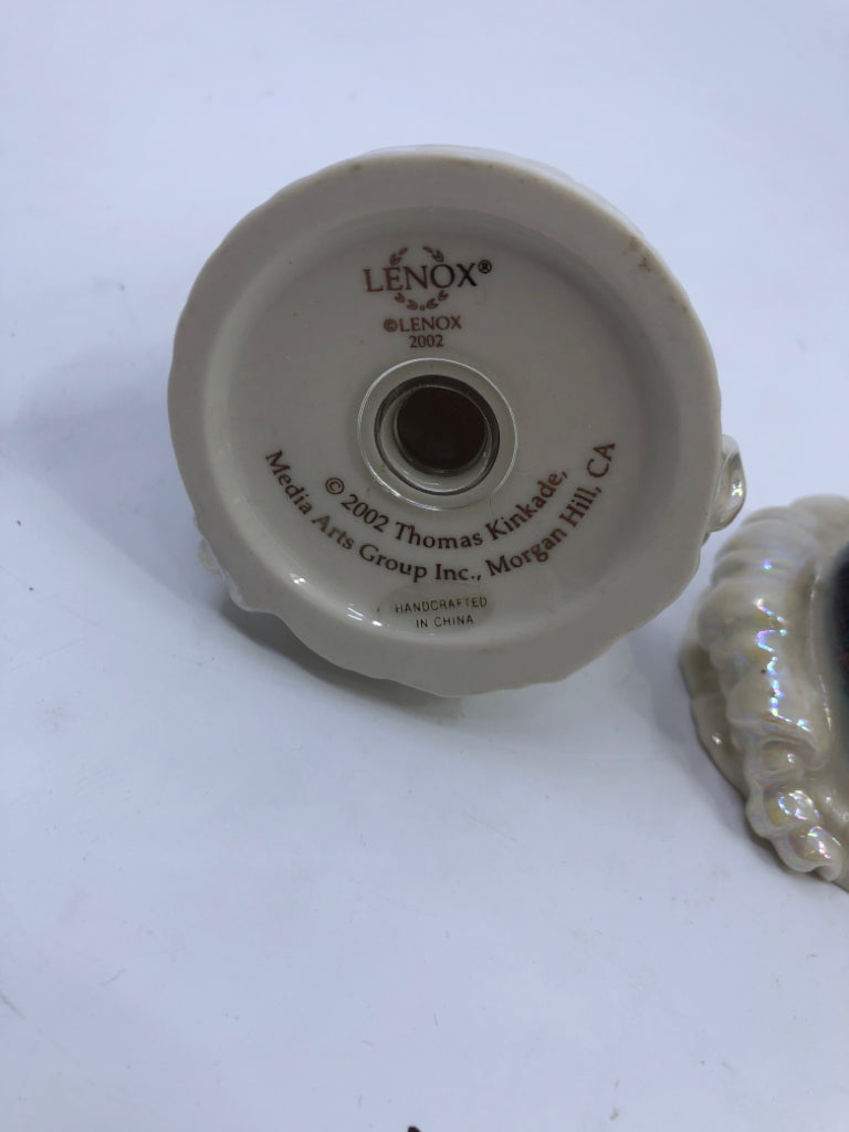 IRIDESCENT THOMAS KINKADE LIGHTHOUSE S/P SHAKERS.