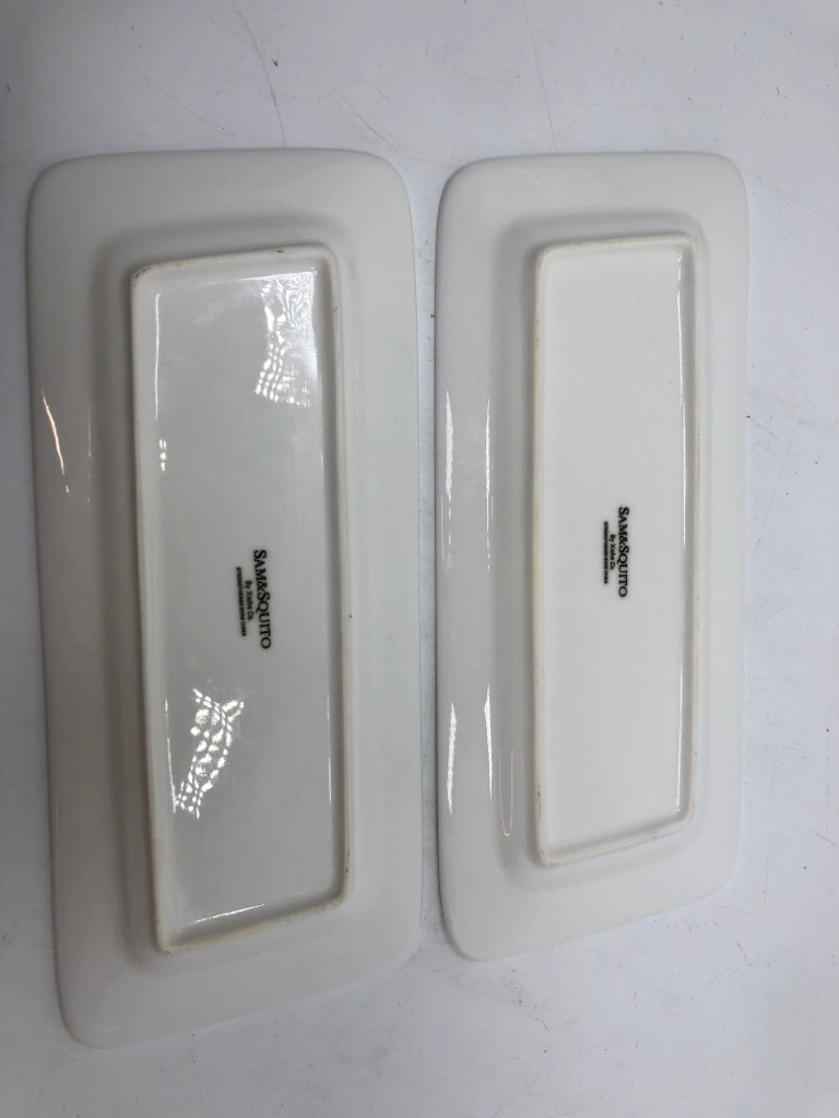 2 SMALL PORCELAIN TRAYS.