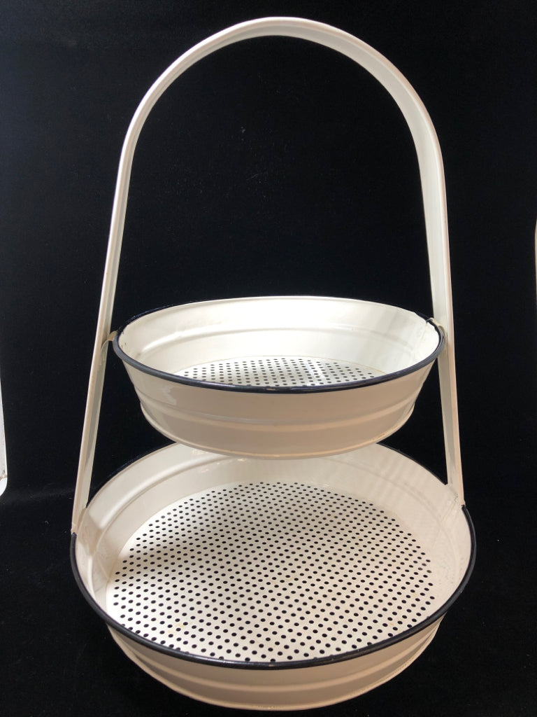 RUSTIC 2-TIER METAL SIFTER DISPLAY.
