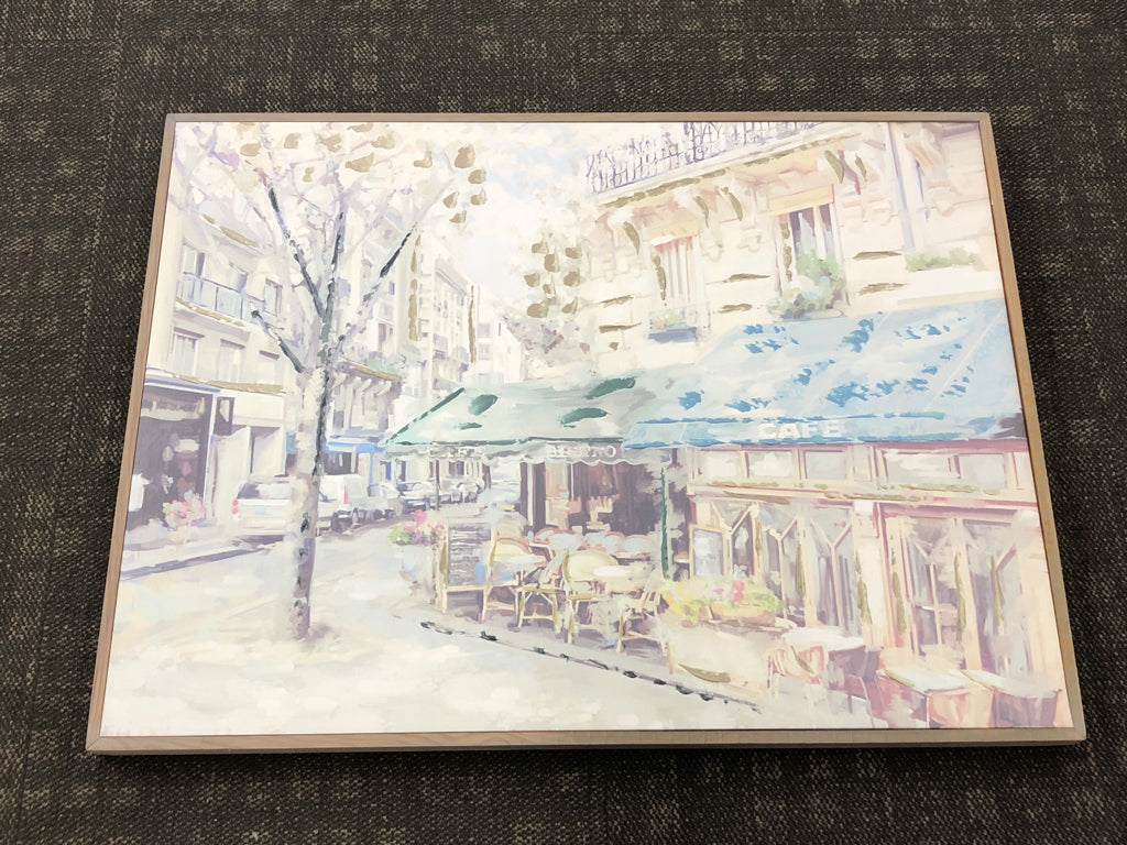 RESTAURANT IN CITY CANVAS WALL ART.