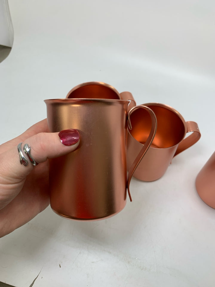 4 VTG COPPER CRAFT ALUMINUM MUGS COPPER COLOR.