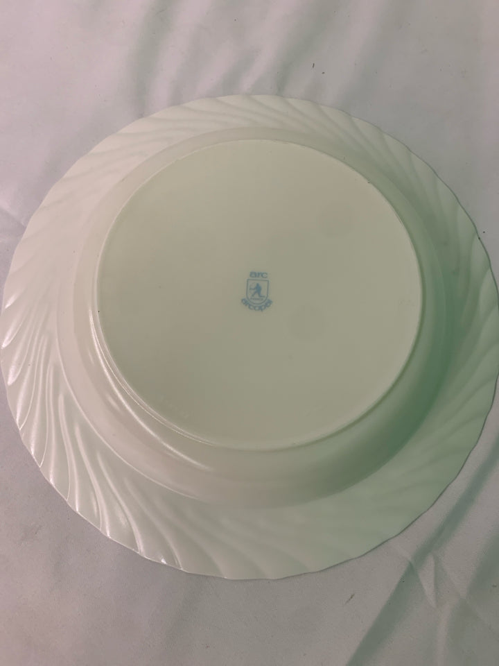 BLUE FLORAL WHITE SERVING BOWL.