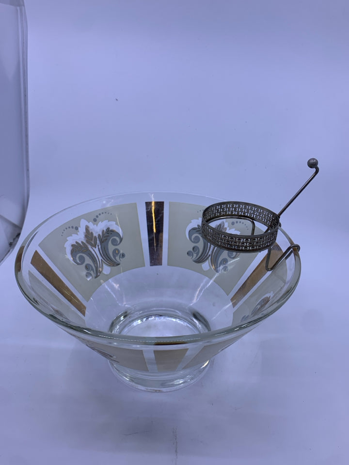 VTG 2PC CHIP AND DIP SET W GOLD FROSTED ACCENTS.