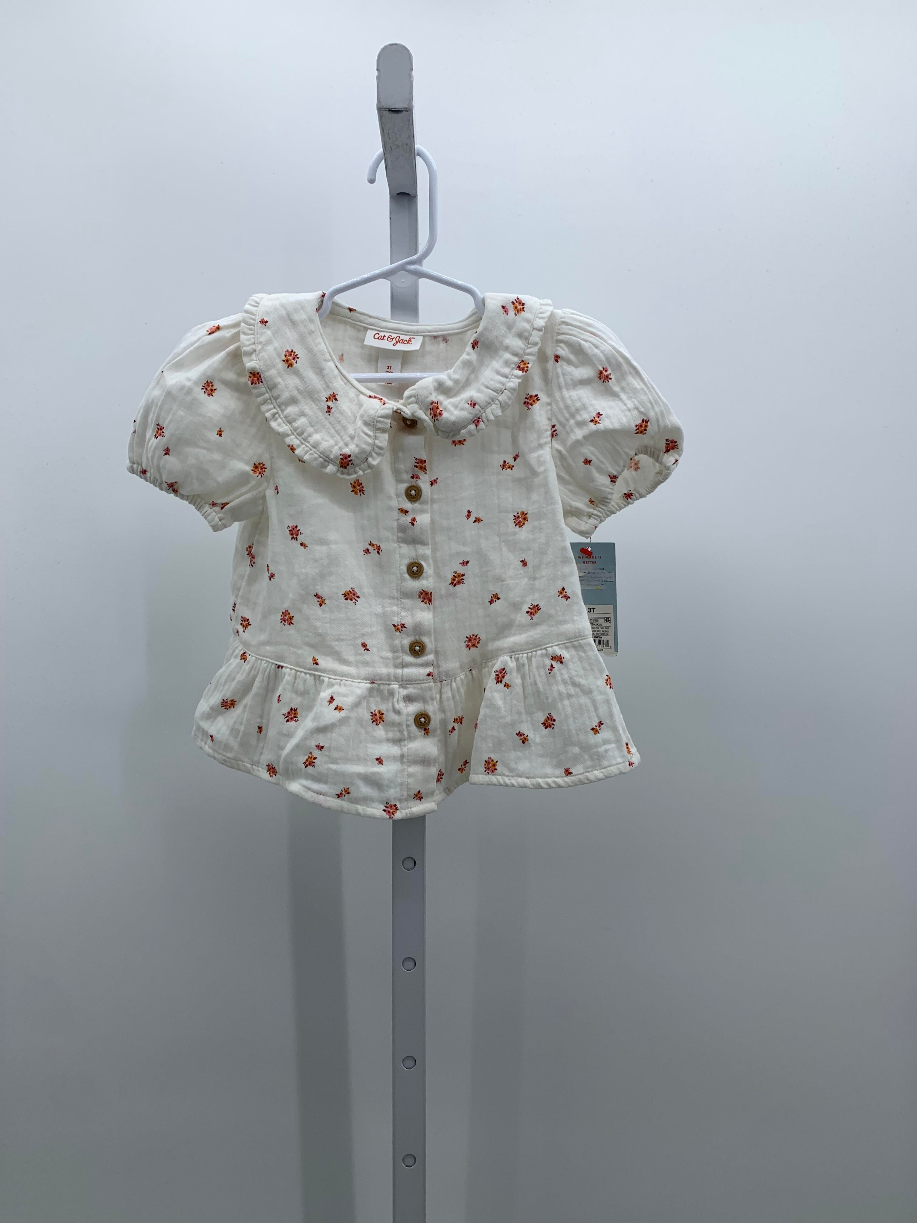 Cat & Jack Size 3T Girls Short Sleeve Shirt