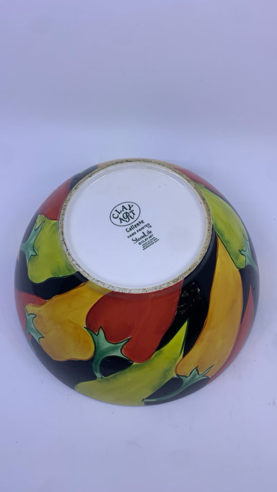 LARGE CHILI PEPPER SERVING BOWL.