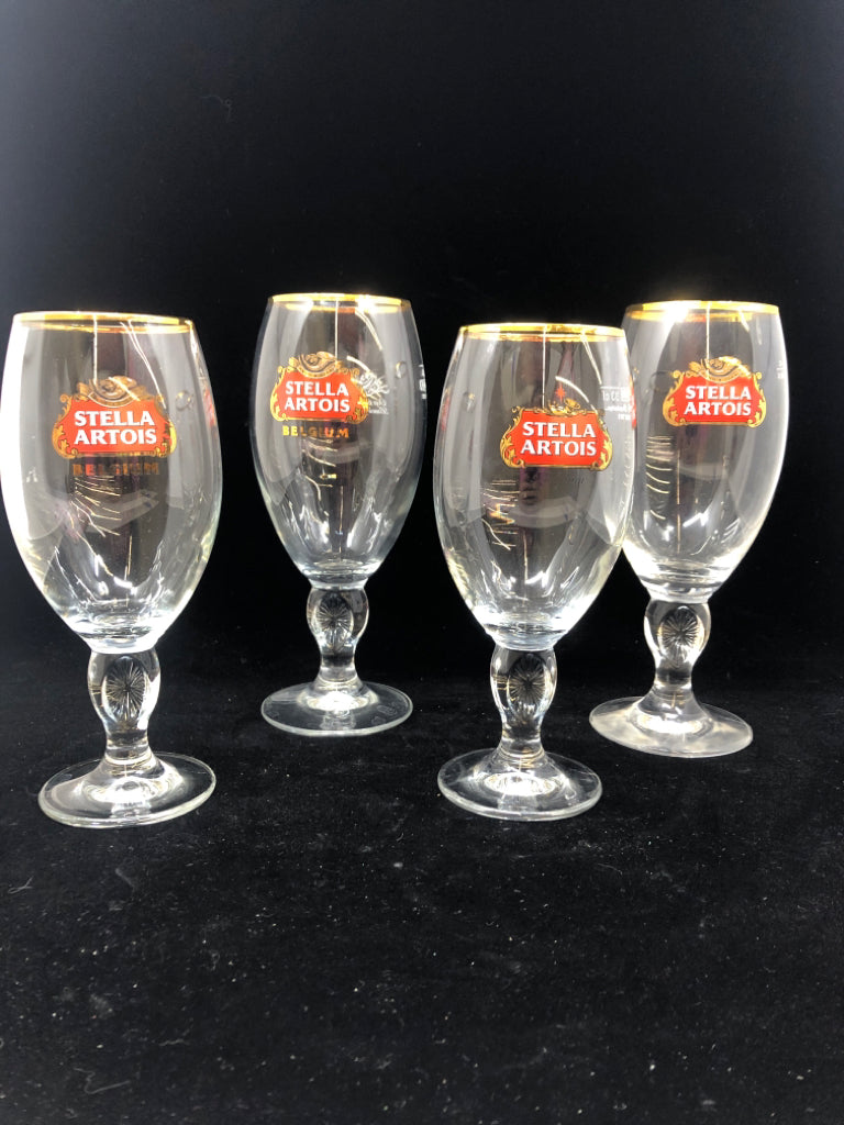 4 STELLA ARTOIS HIS AND HERS GLASSES.