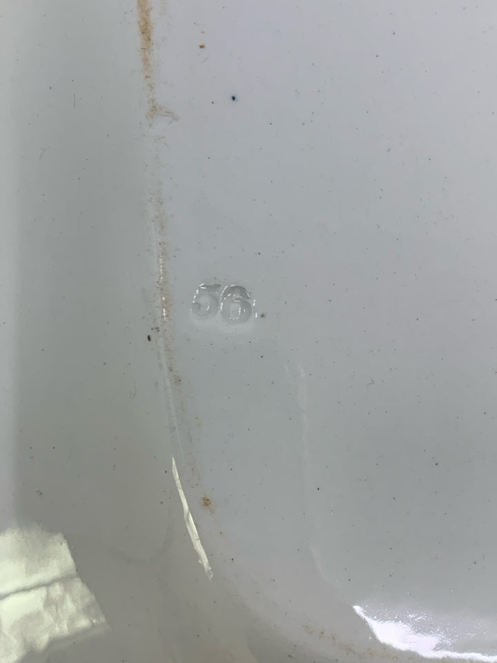 VTG SPRING BROWN FLOWERS RECTANGLE PLATTER.