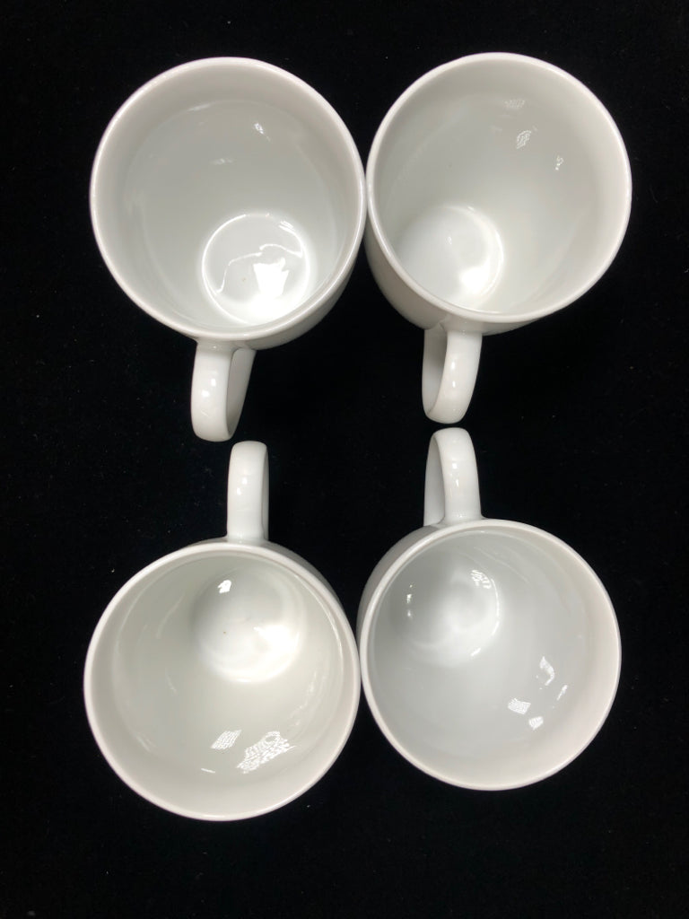 4 WHITE MUG SET.