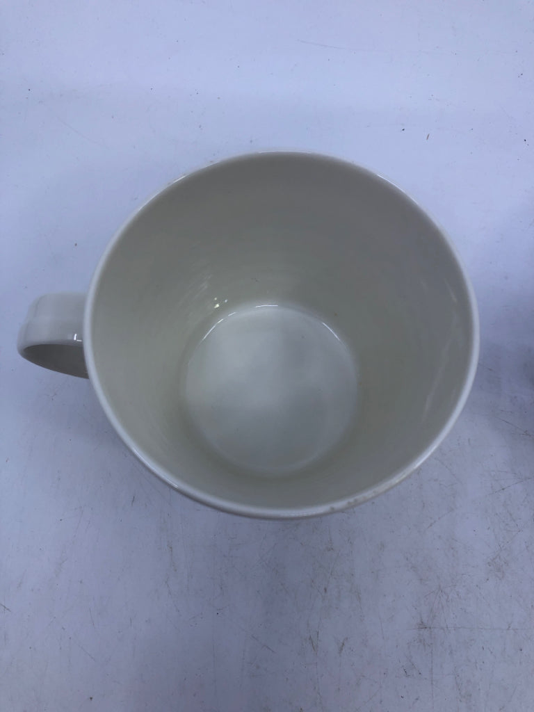 4 BLUE WHITE CIRCLES/STRIPES MUGS ROYAL DOULTON PACIFIC.