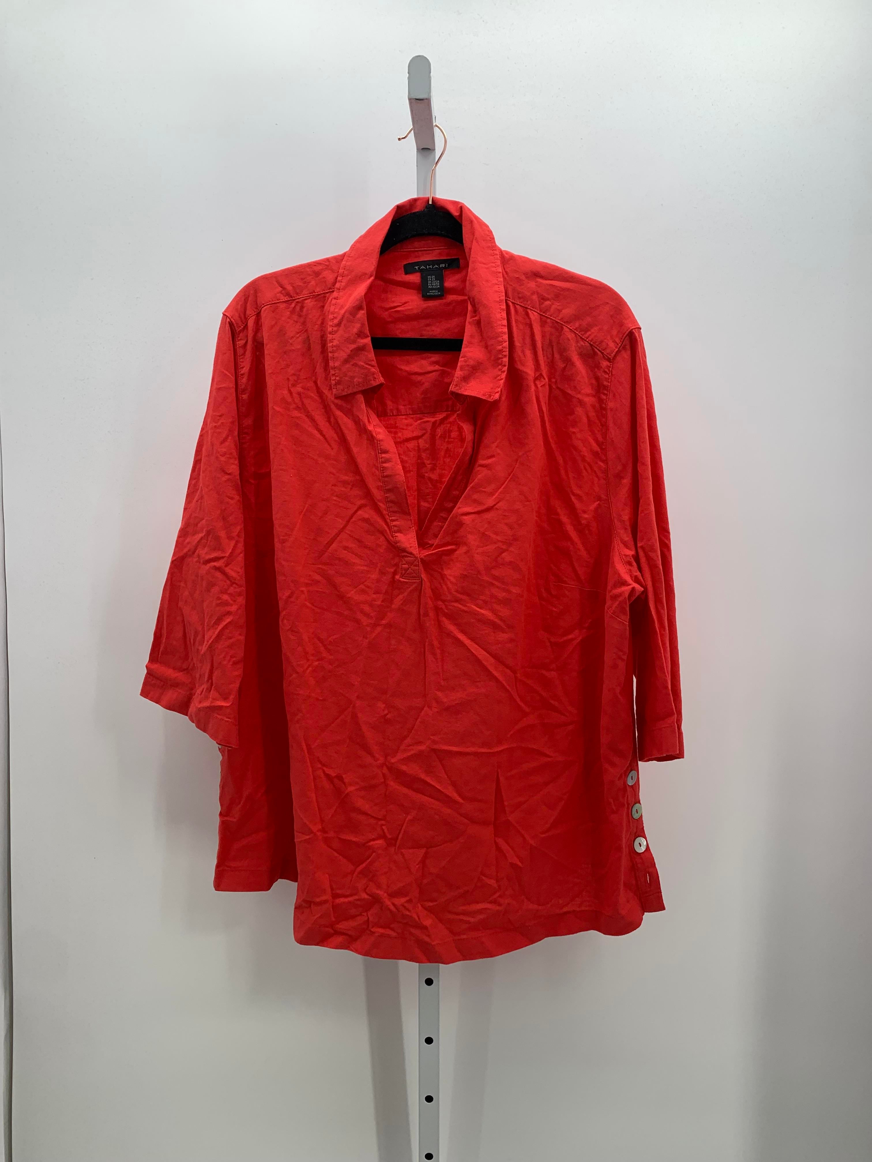 Tahari Size 2X Womens 3/4 Sleeve Shirt