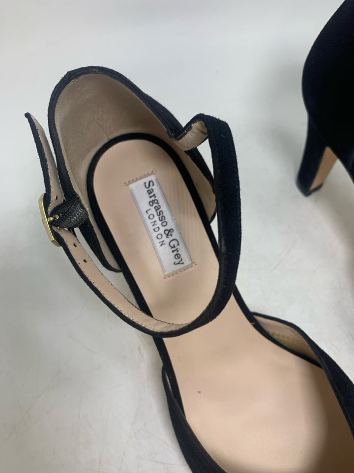 Sargasso & Grey Suede Buckle Mary Jane Heels