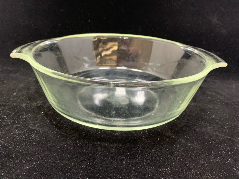 VTG ROUND GLASS BAKING DISH.