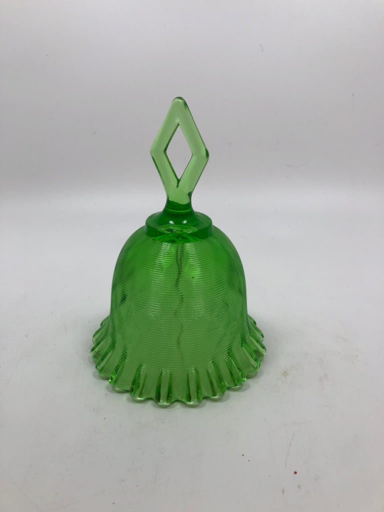 VTG GREEN GLASS BELL.