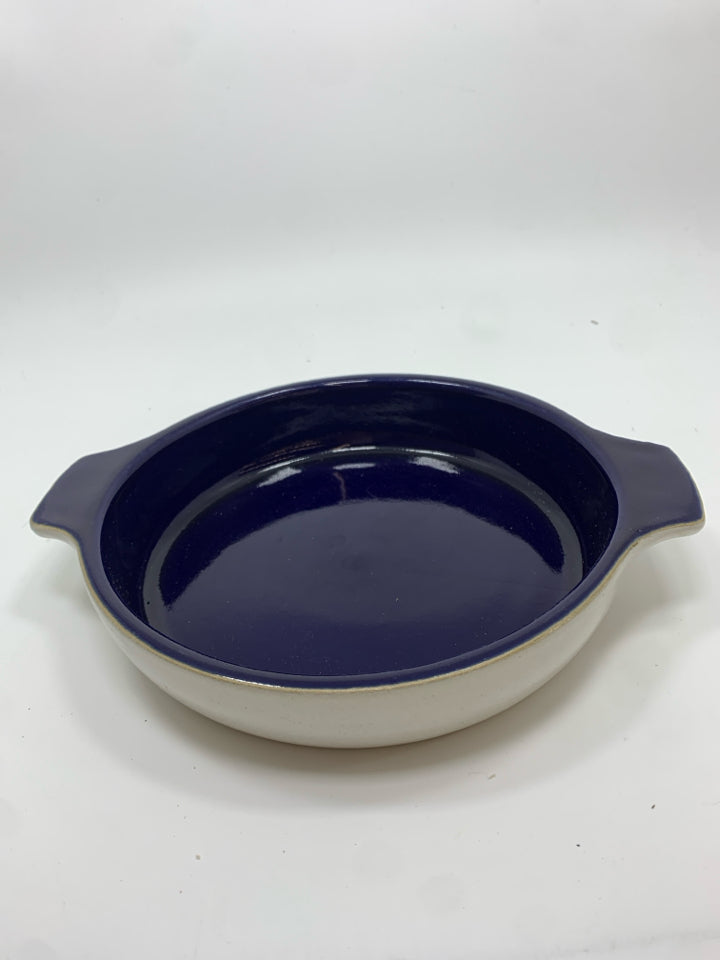 STONEWARE OVAL AU GRATIN DISH.