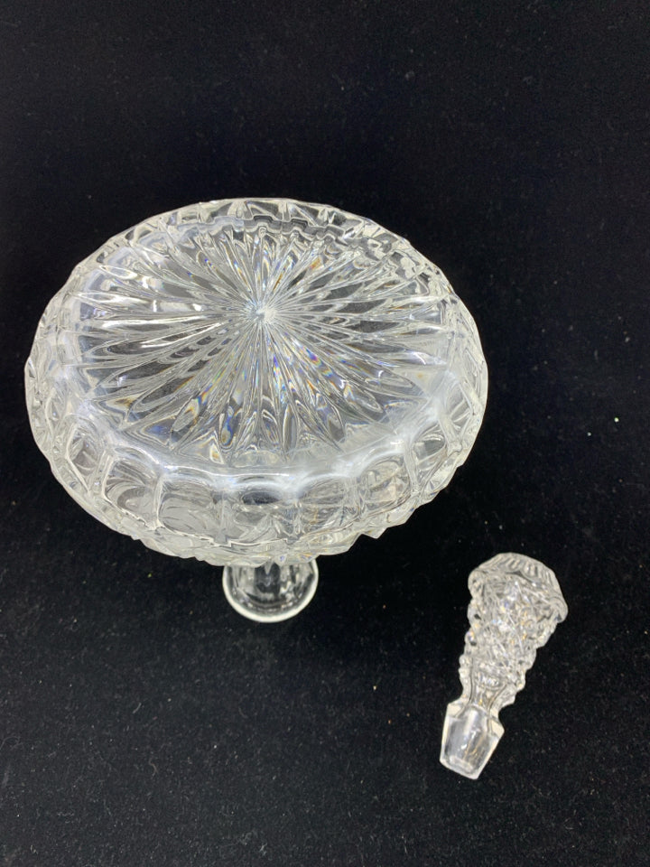 CUT GLASS EMBOSSED W/FLOWERS.