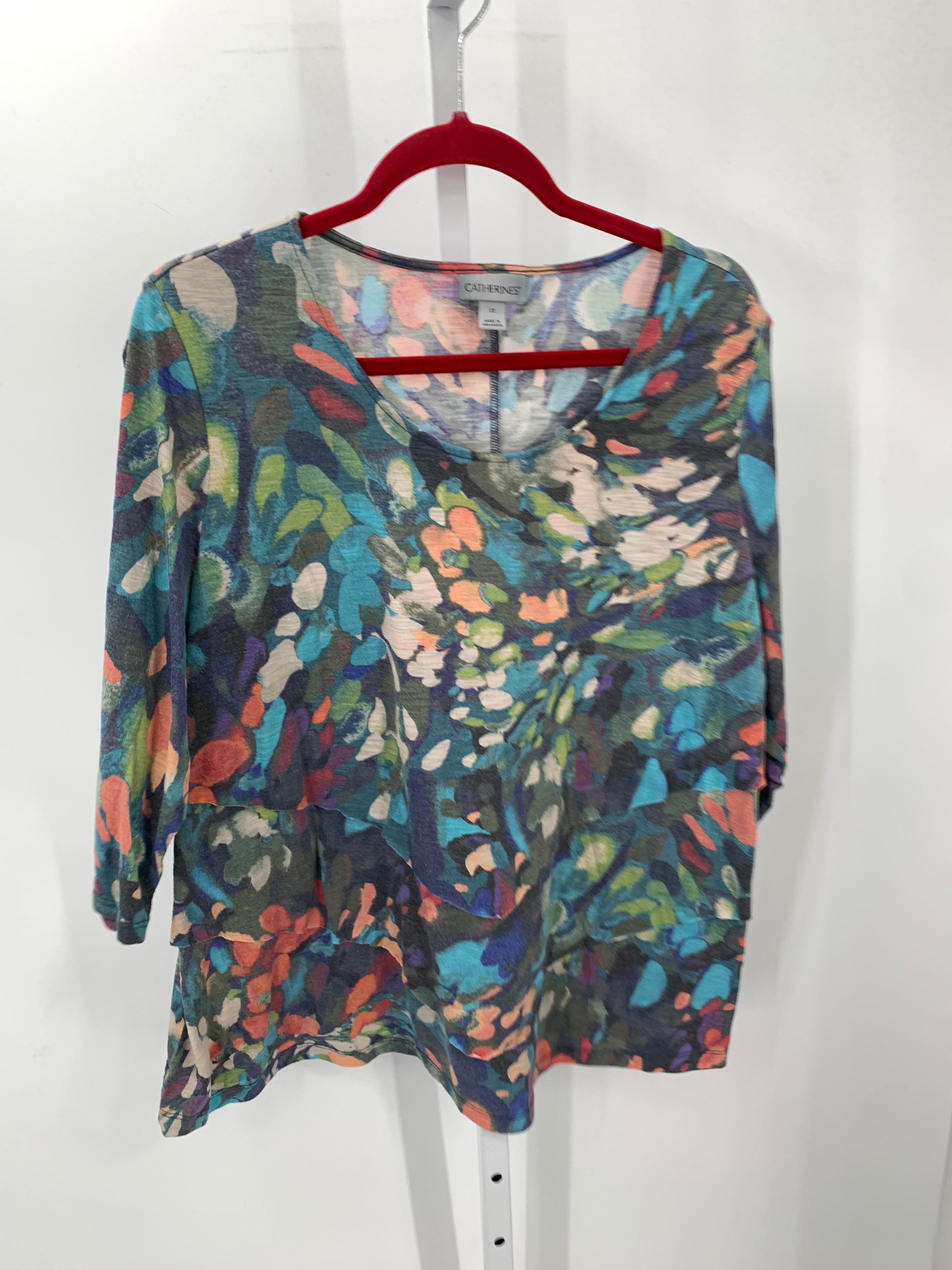 Catherine Size 1X Womens 3/4 Sleeve Shirt