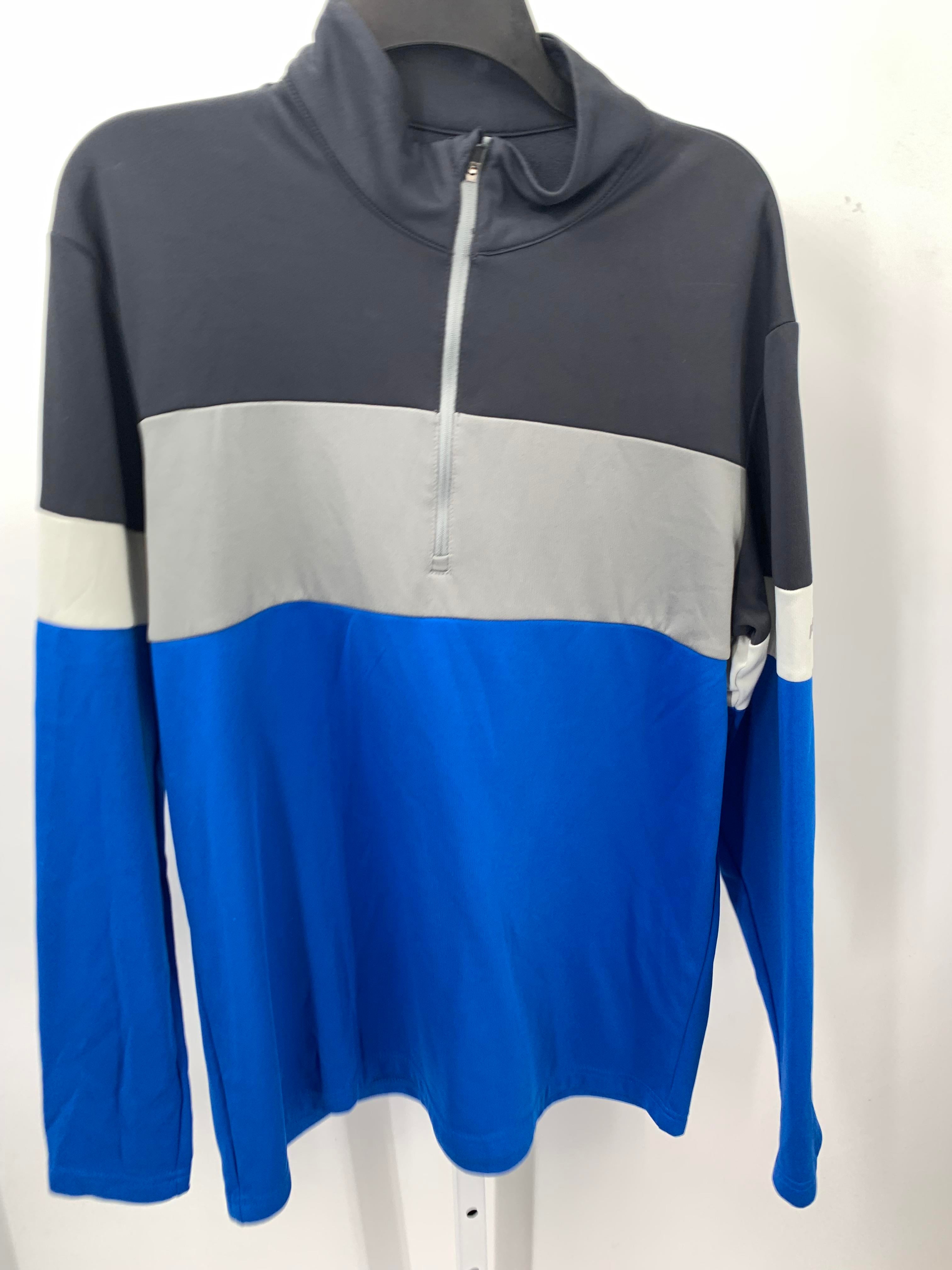 BLUE GREY PARTIAL ZIP.