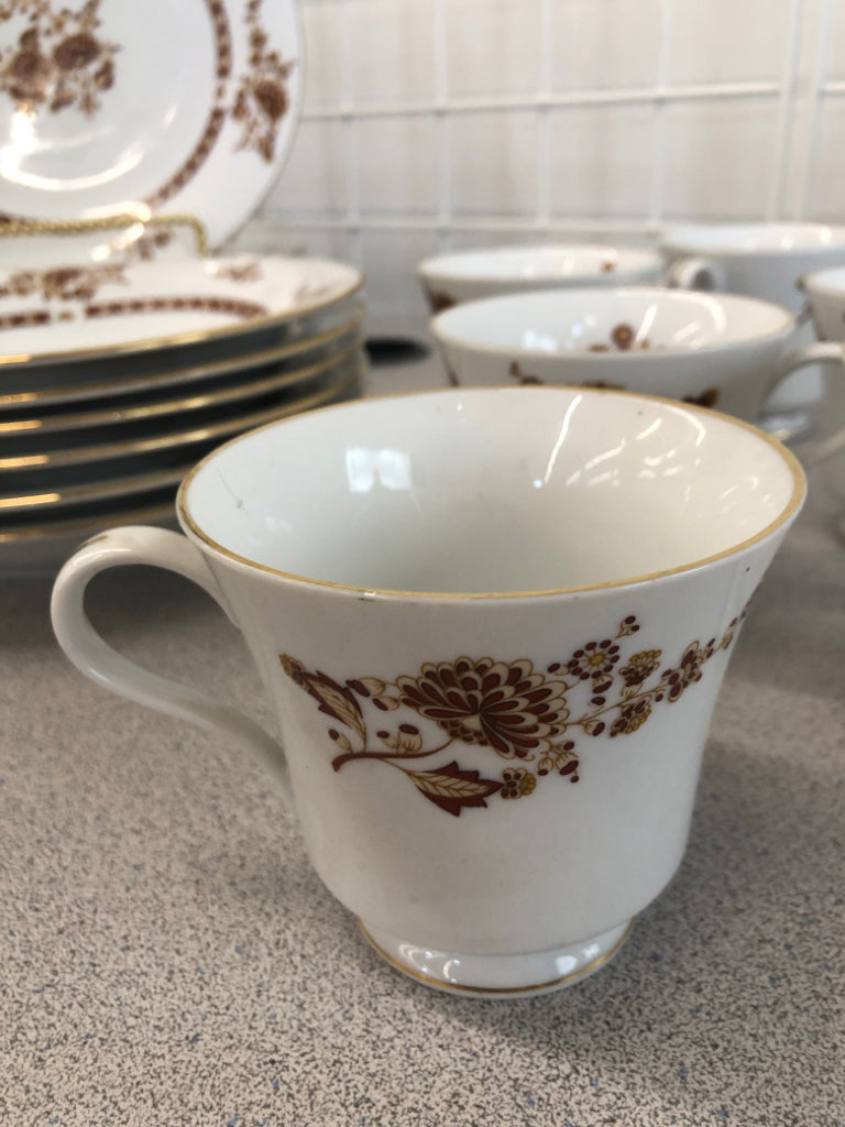 24PC FALL FLORAL CHINA SET - LILING - SRV FOR 6.