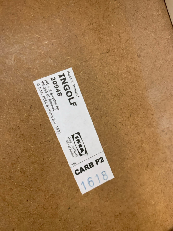 2PC WHITE WOODEN CHILDS CHAIR W/LONG LEGS.