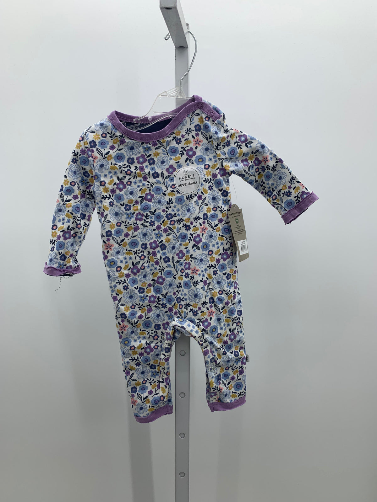 HONEST Size 0-3 months Girls Long Slv. Romper